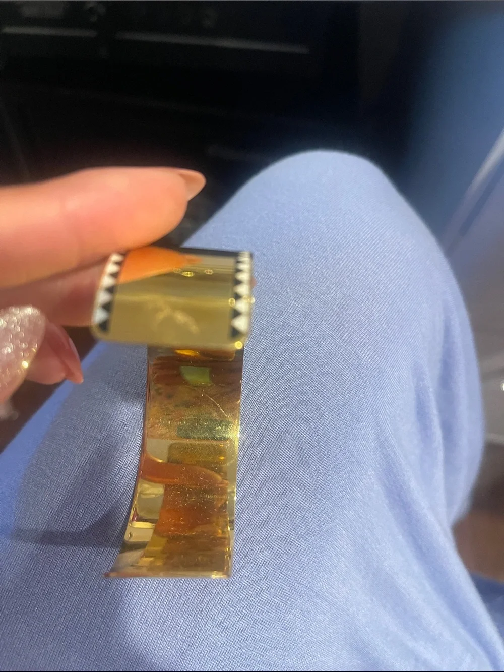 Gold Tone Studded Cuff Bracelet - Designer Inspired COPY